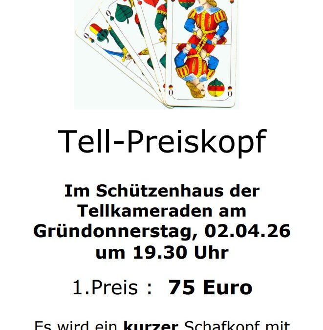 Tell-Preiskopf am Gründonnerstag